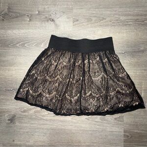 Lily Rose Black and Tan Lace Skater Skirt